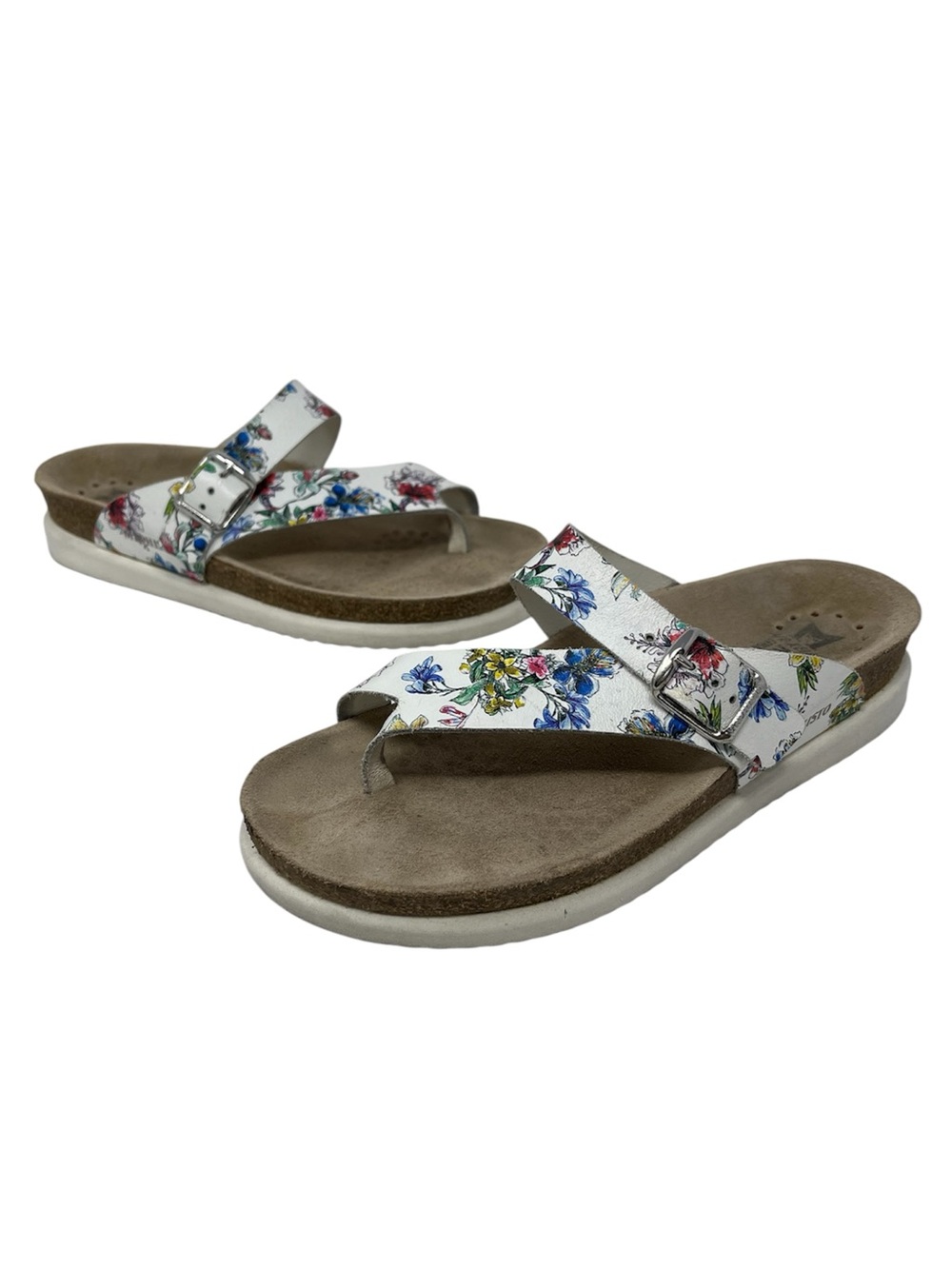 Mephisto Helen floral printed leather toe thong sandal EU37